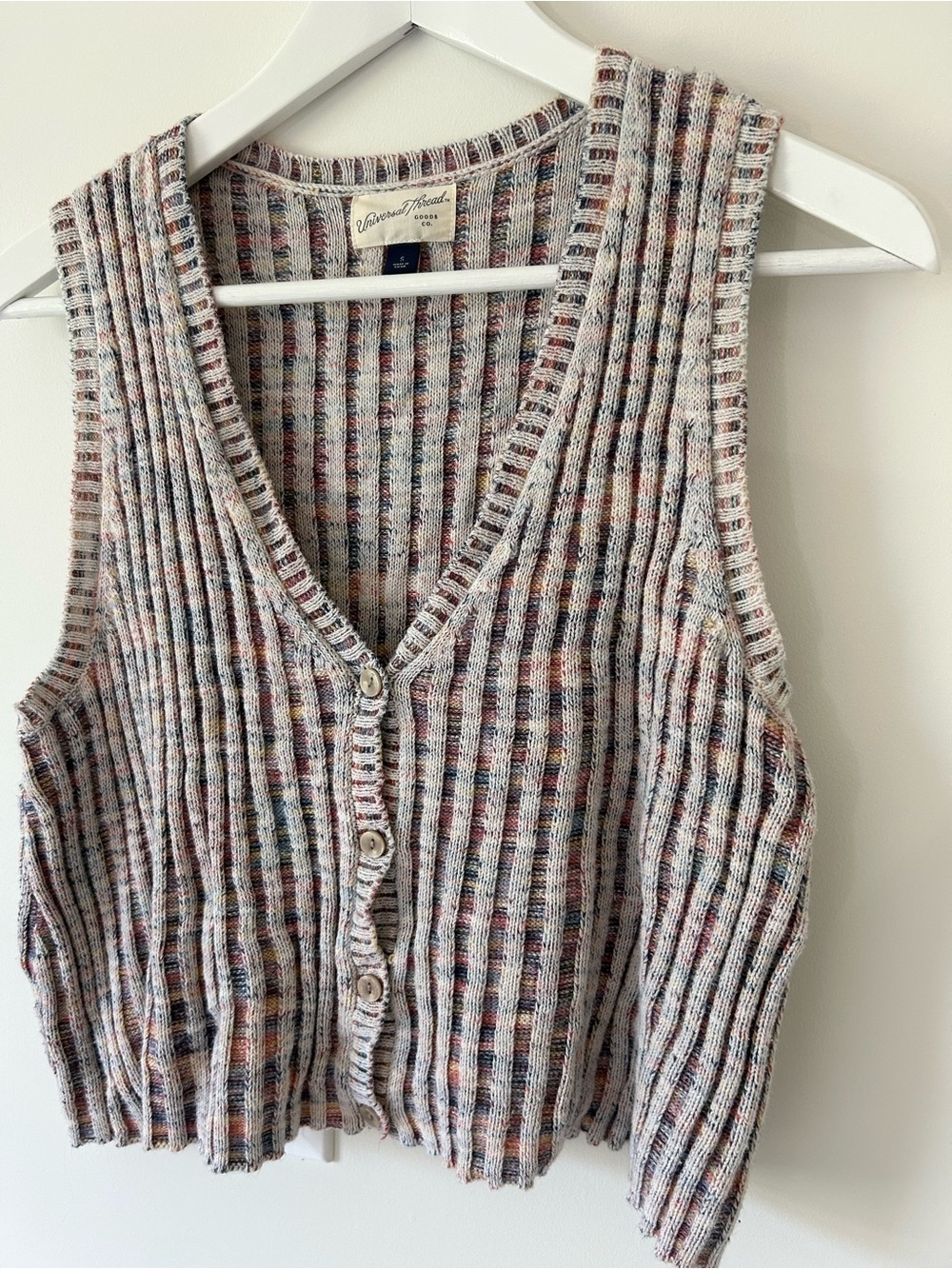 Eclectic Ribbed Multicolor Knit Tank Top - Picture 3 of 8